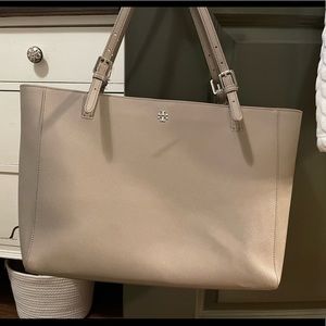 Tory Burch Grey Robinson Tote Handbag